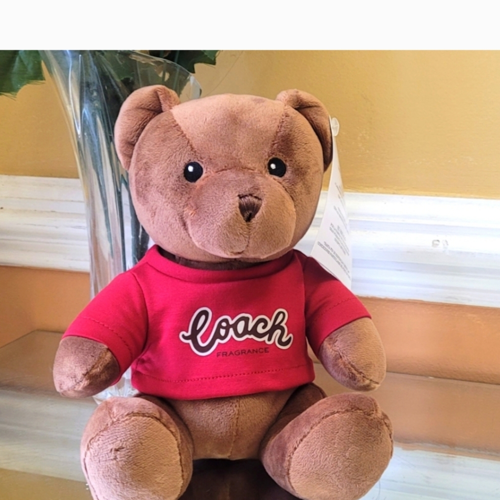 Coach Limited Edition Logo Teddy Bear Plush With Red T Shirt Brand New.